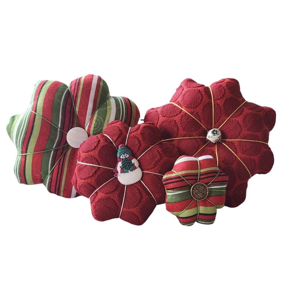 Handmade Holiday Mini Bloom Pillows - Miniature Holiday Charm Decor